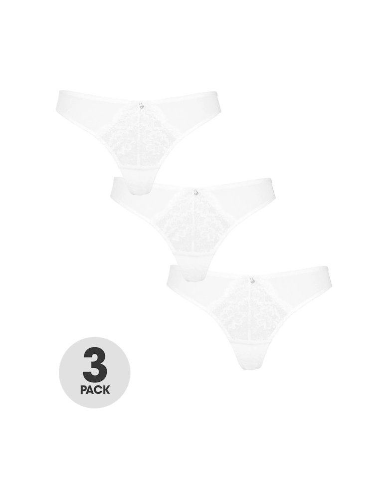 Sexy Lace Planet 3PP Thong White