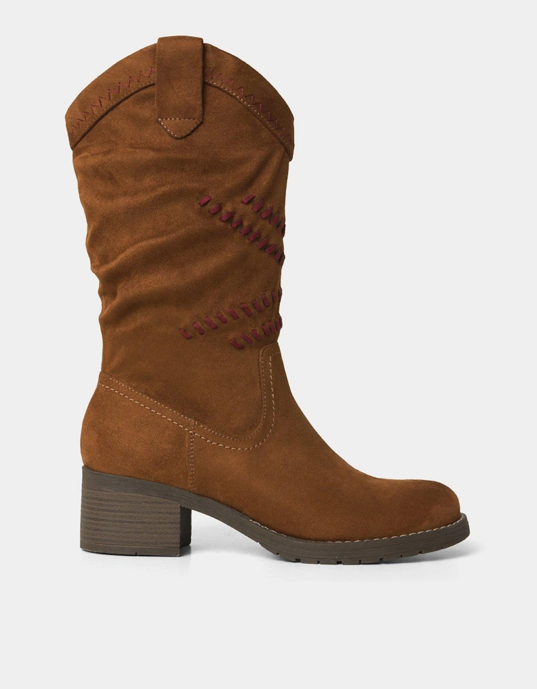 Austen Whipstitched Boots -tan