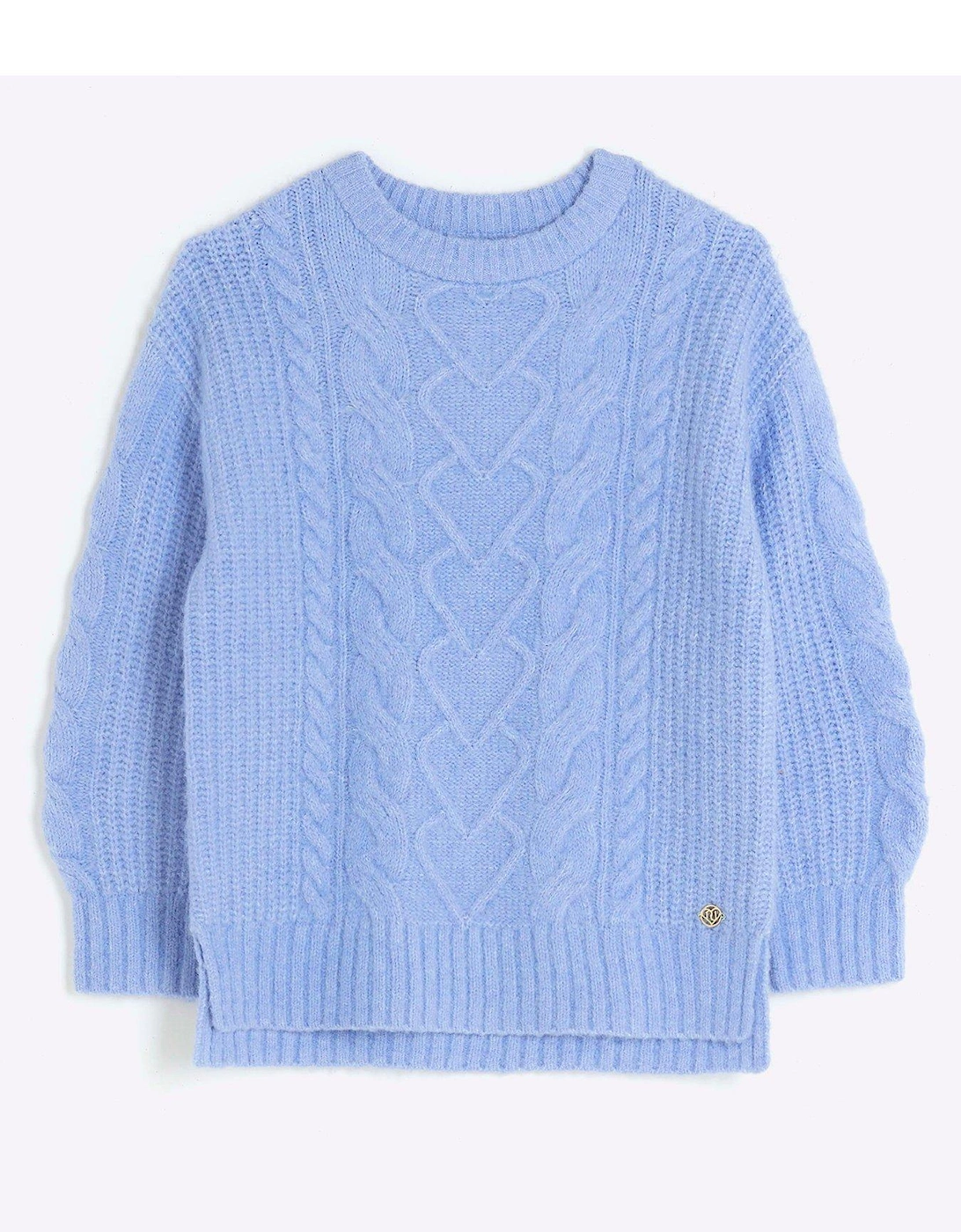 Girls Cable Knit Jumper - Blue, 5 of 4