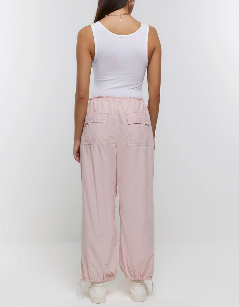 Baggy Low Rise Parachute Trousers - Pink