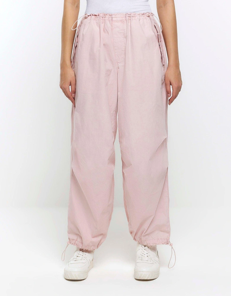 Baggy Low Rise Parachute Trousers - Pink