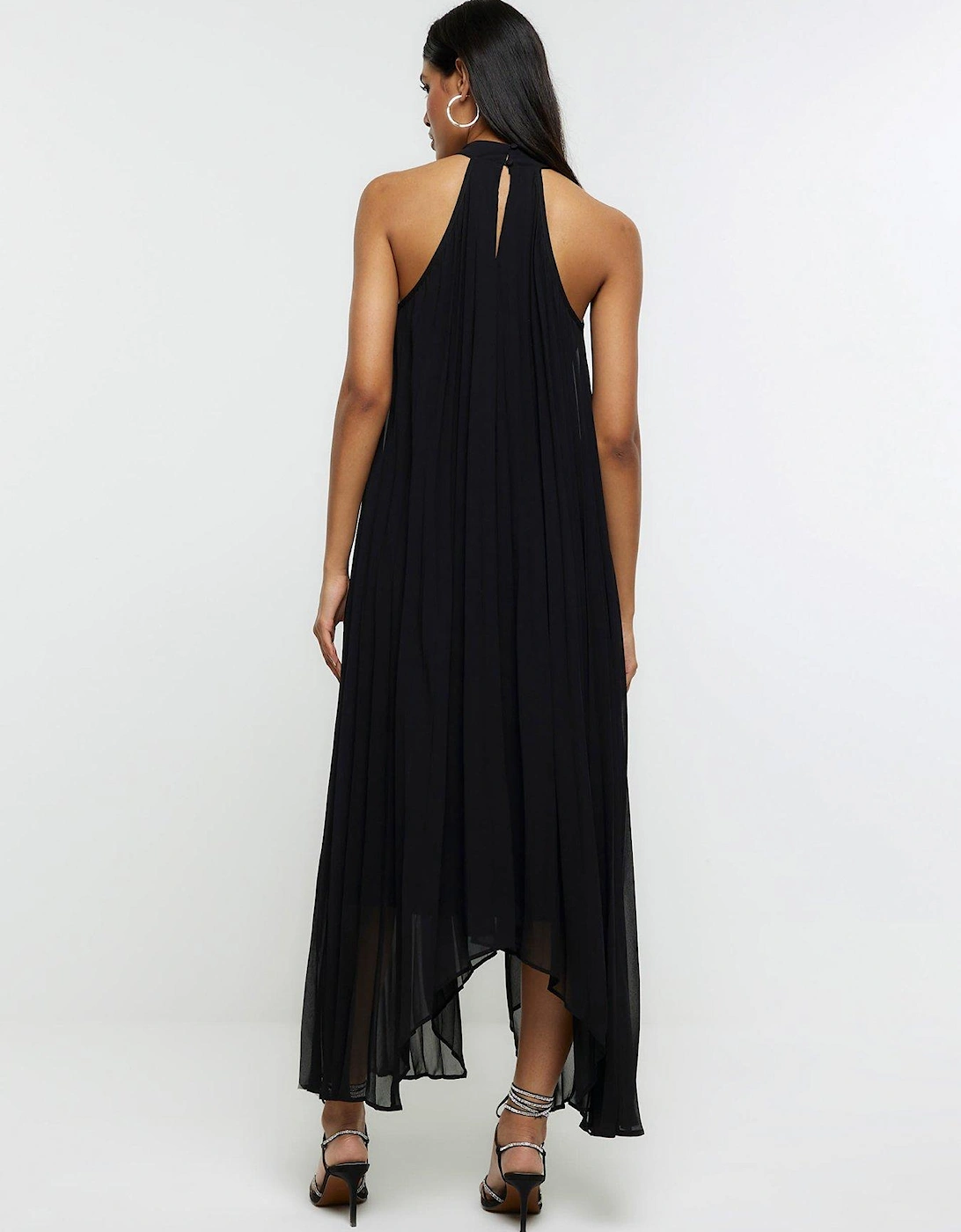 Pleated Midi Dress - Black