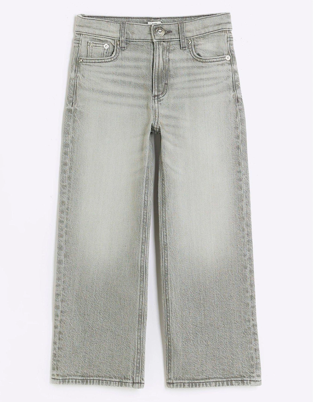 Girls Straight Leg Jeans - Grey, 3 of 2