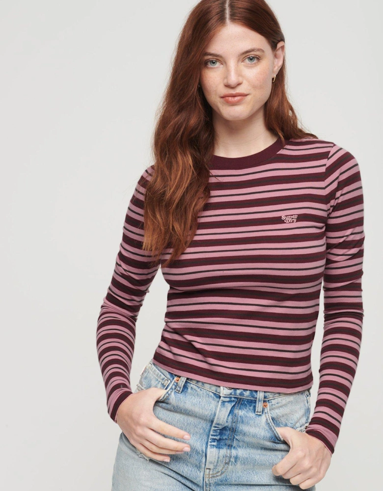 Stripe Long Sleeve Top - Pink