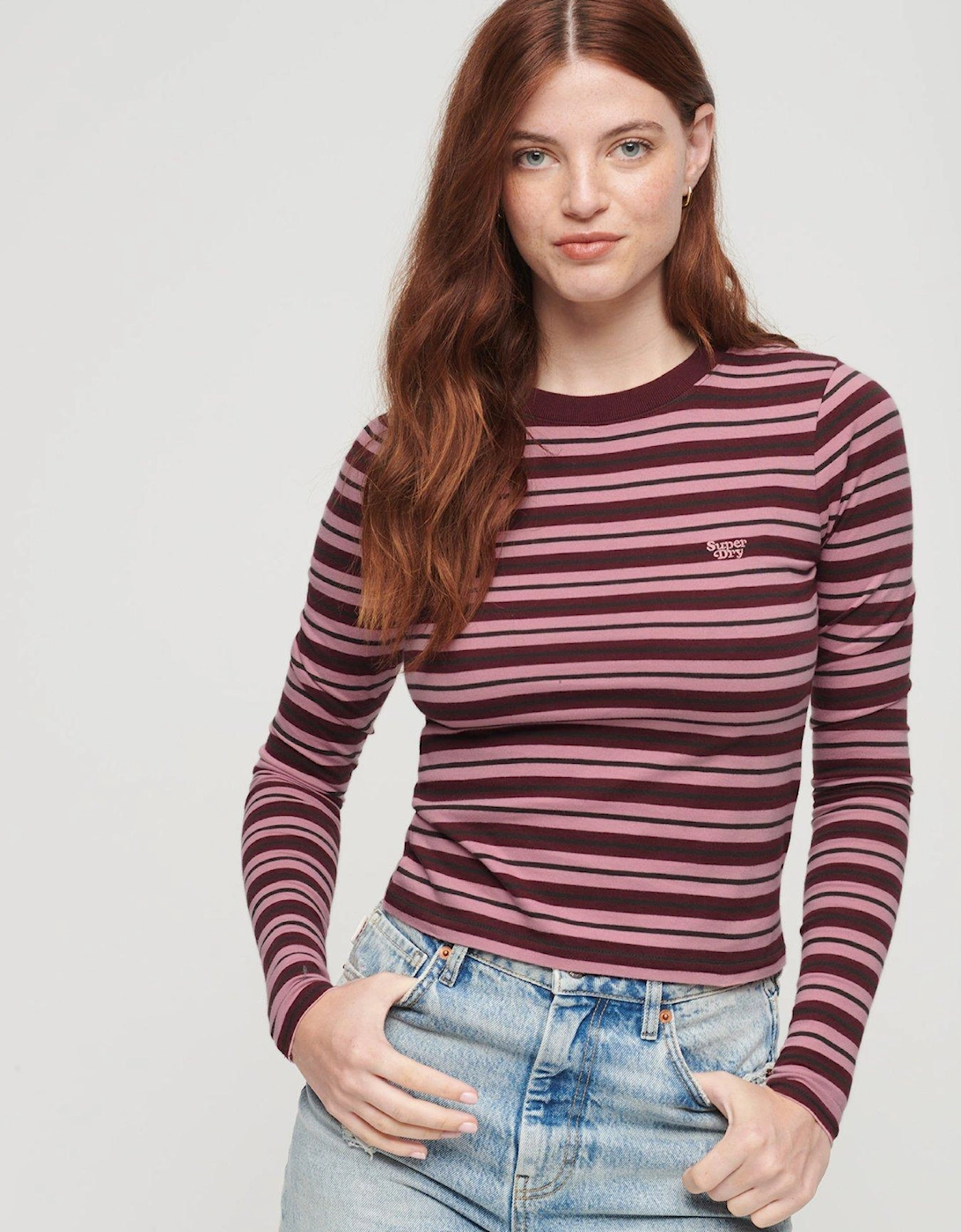Stripe Long Sleeve Top - Pink, 6 of 5