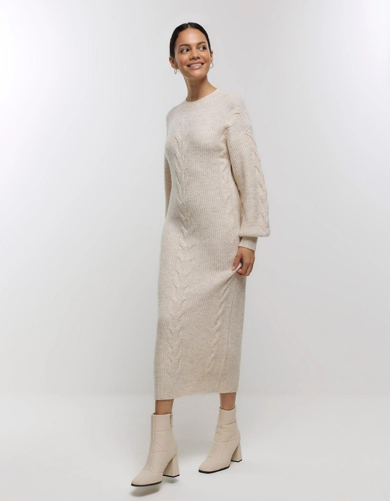 Coco Midi Knit Dress - Cream