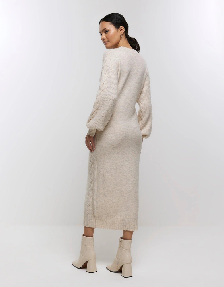 Coco Midi Knit Dress - Cream