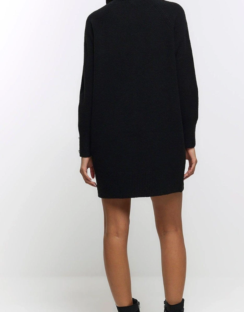 Cosy Jumper Dress - Black