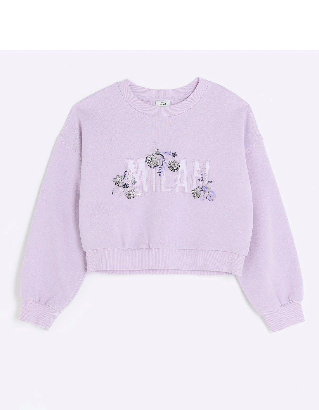 Girls Milan Sequin Sweatshirt - Lilac, 3 of 2