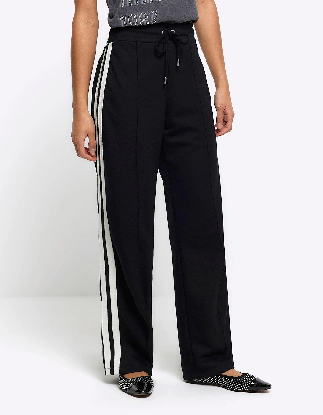 Wide Leg Stripe Jogger - Black, 6 of 5