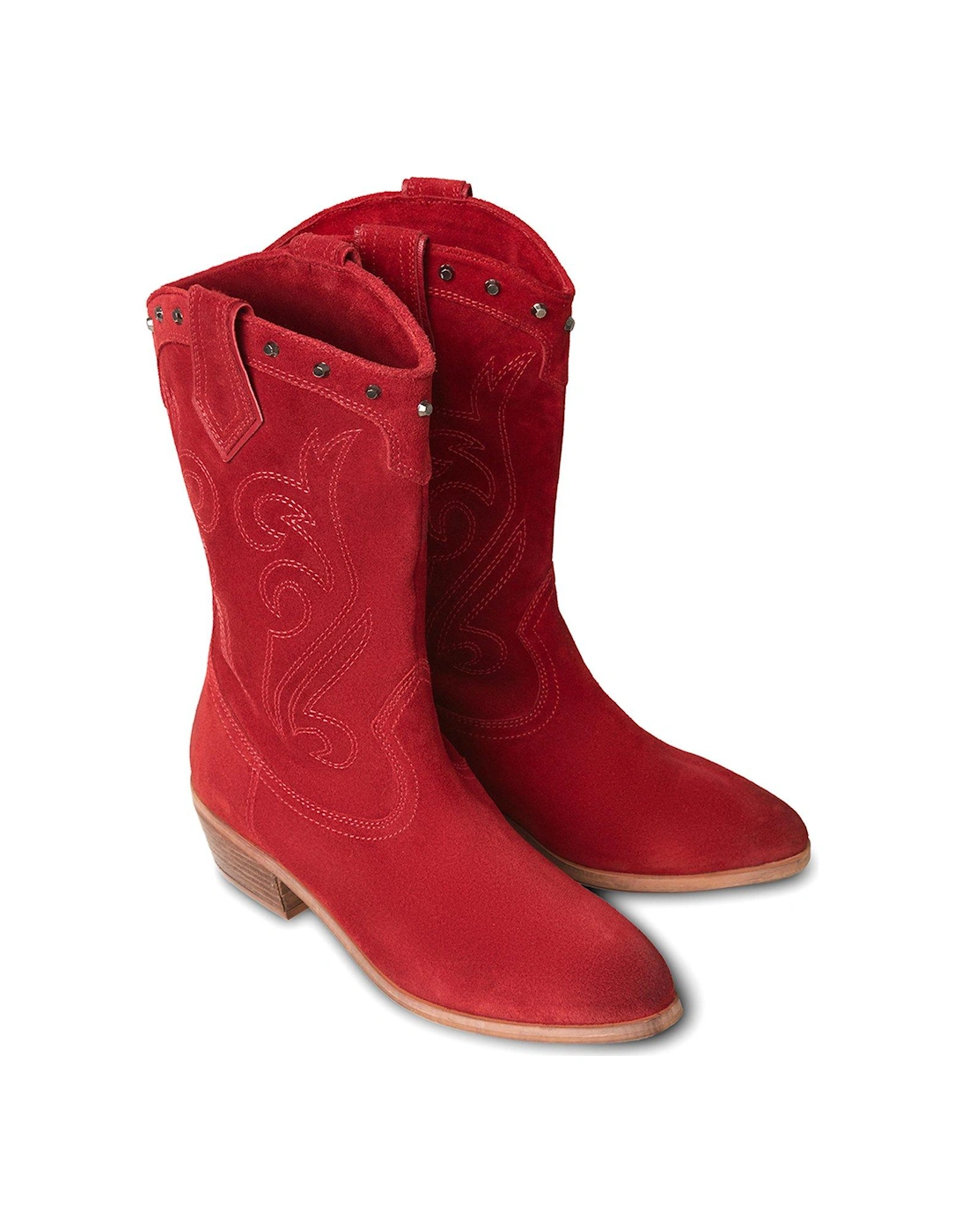 Bourbon Street Suede Boots - Red, 5 of 4