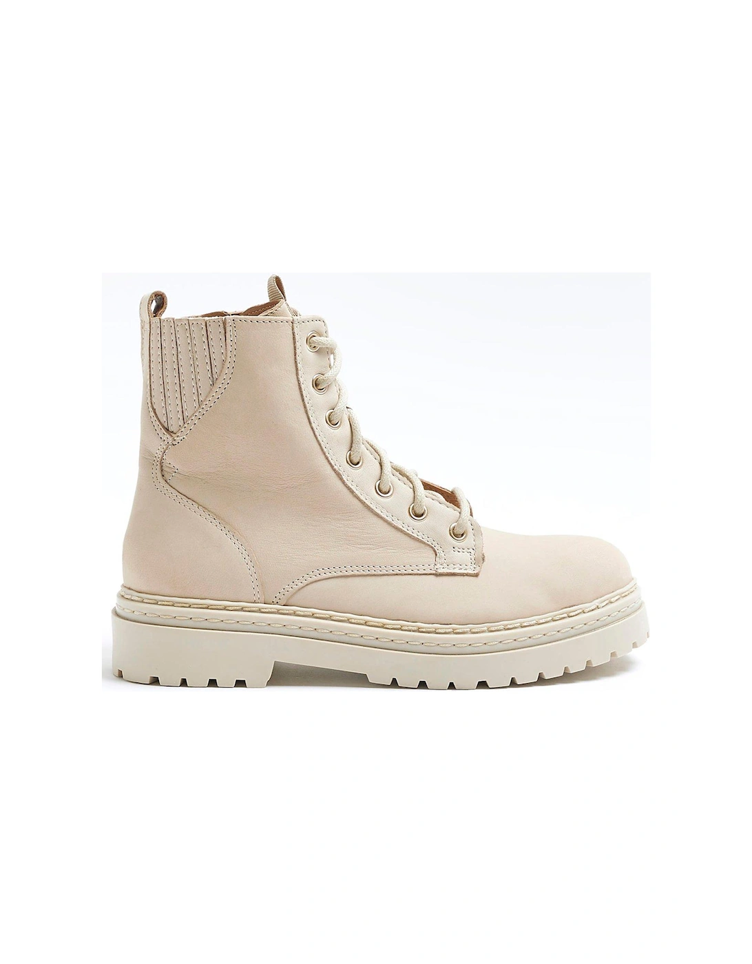 Elastic Lace Up Boot - Cream, 2 of 1
