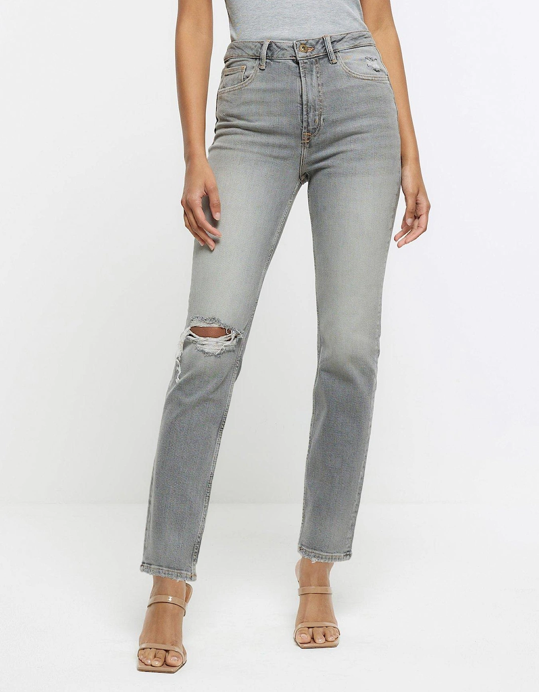 Slim Straight Jean - Light Grey, 6 of 5