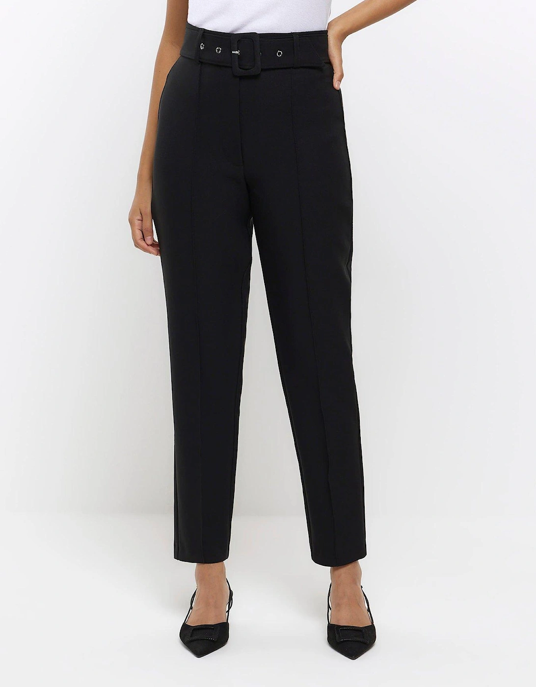 Slim Leg Belted Trouser - Black, 2 of 1