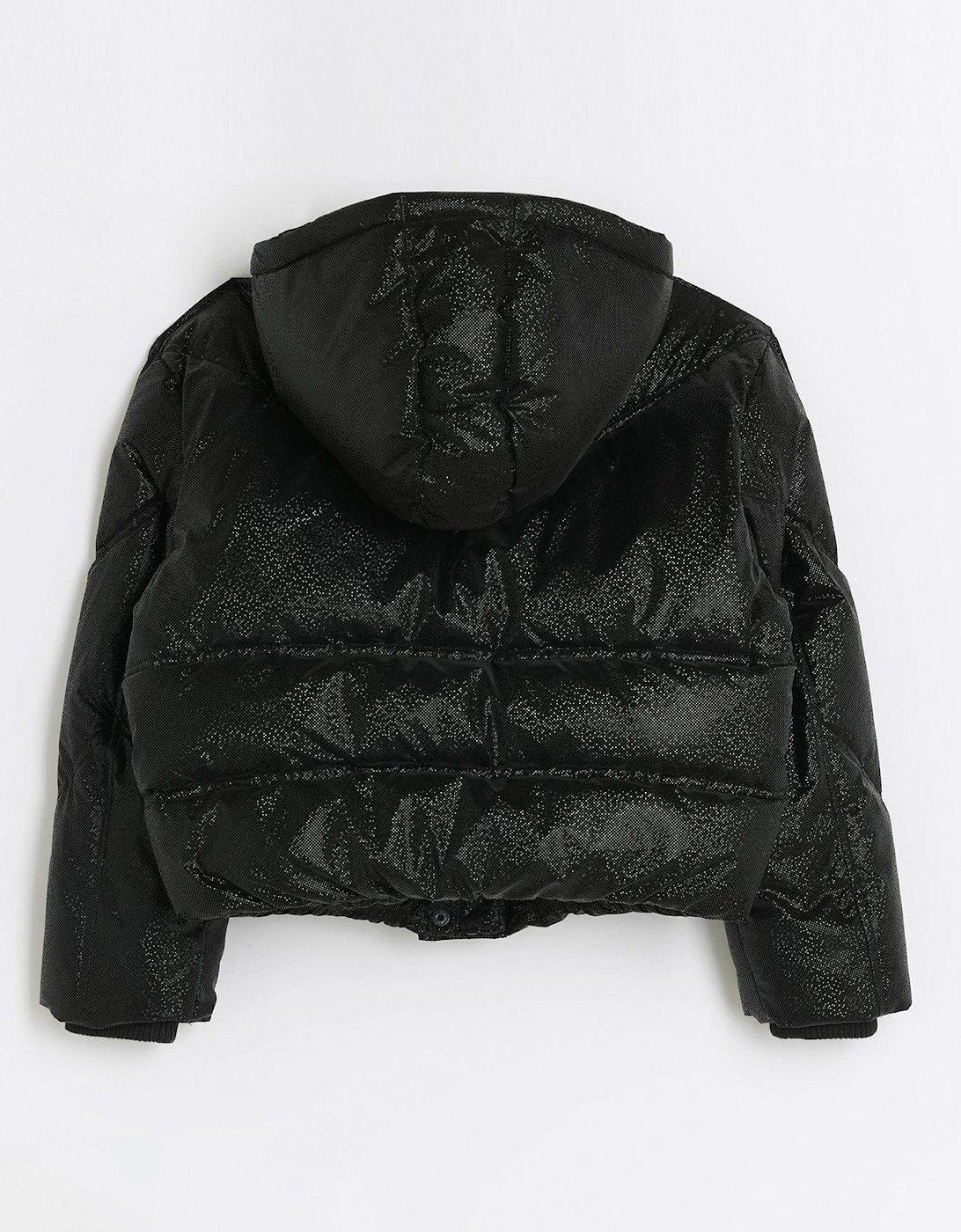 Girls Hooded Puffer Coat - Black