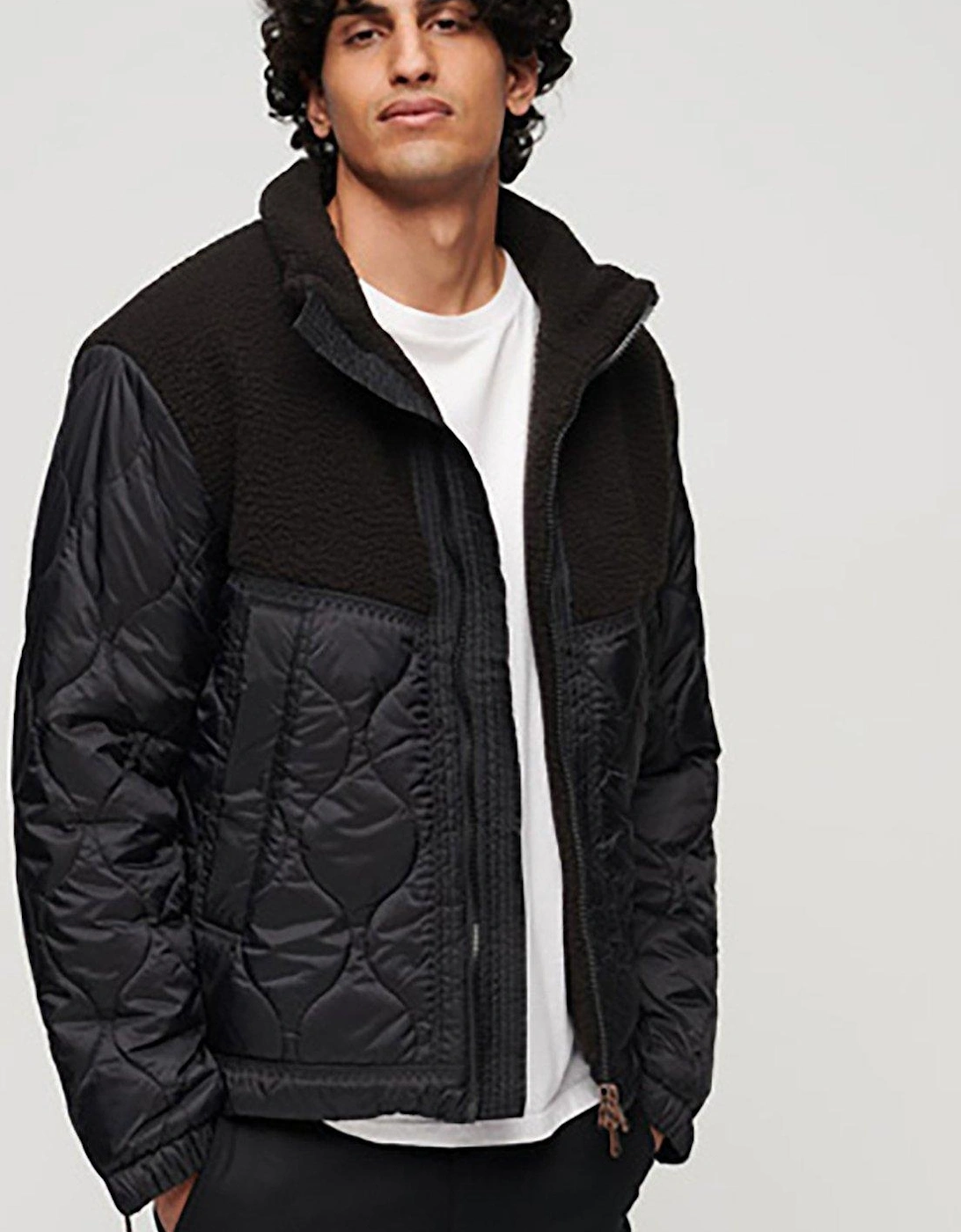Sherpa Quilted Hybrid Jacket - Black, 7 of 6