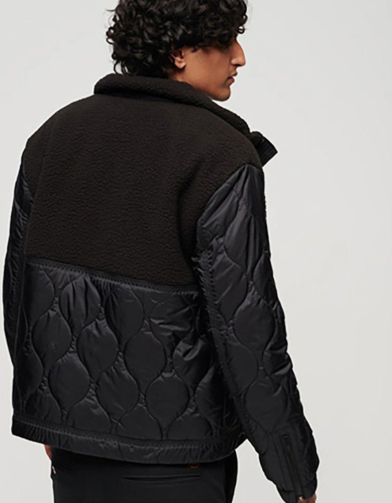 Sherpa Quilted Hybrid Jacket - Black