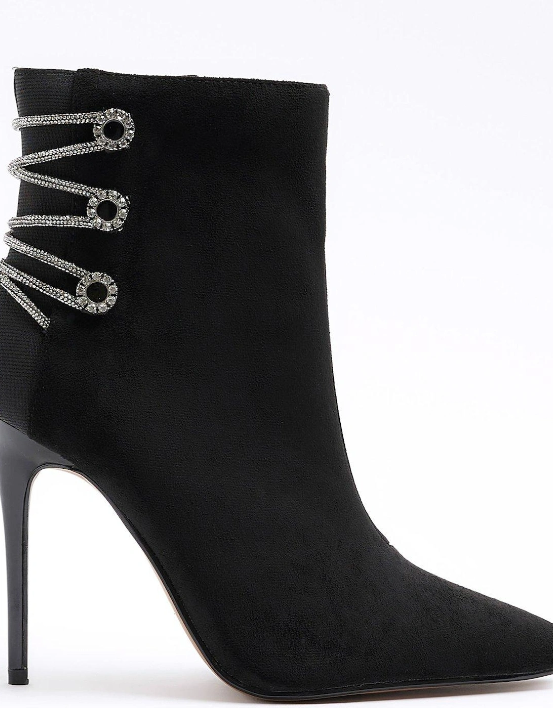 Button Detail Lace Up Boot - Black, 6 of 5