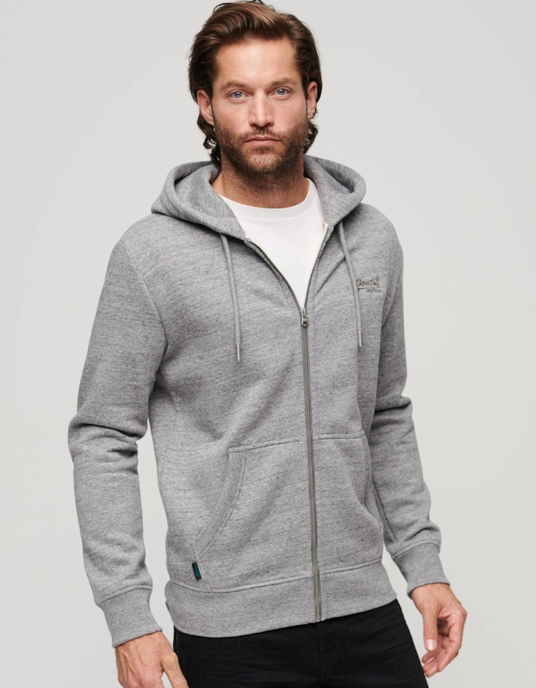 Essential Logo Zip Hoodie - Dark Grey