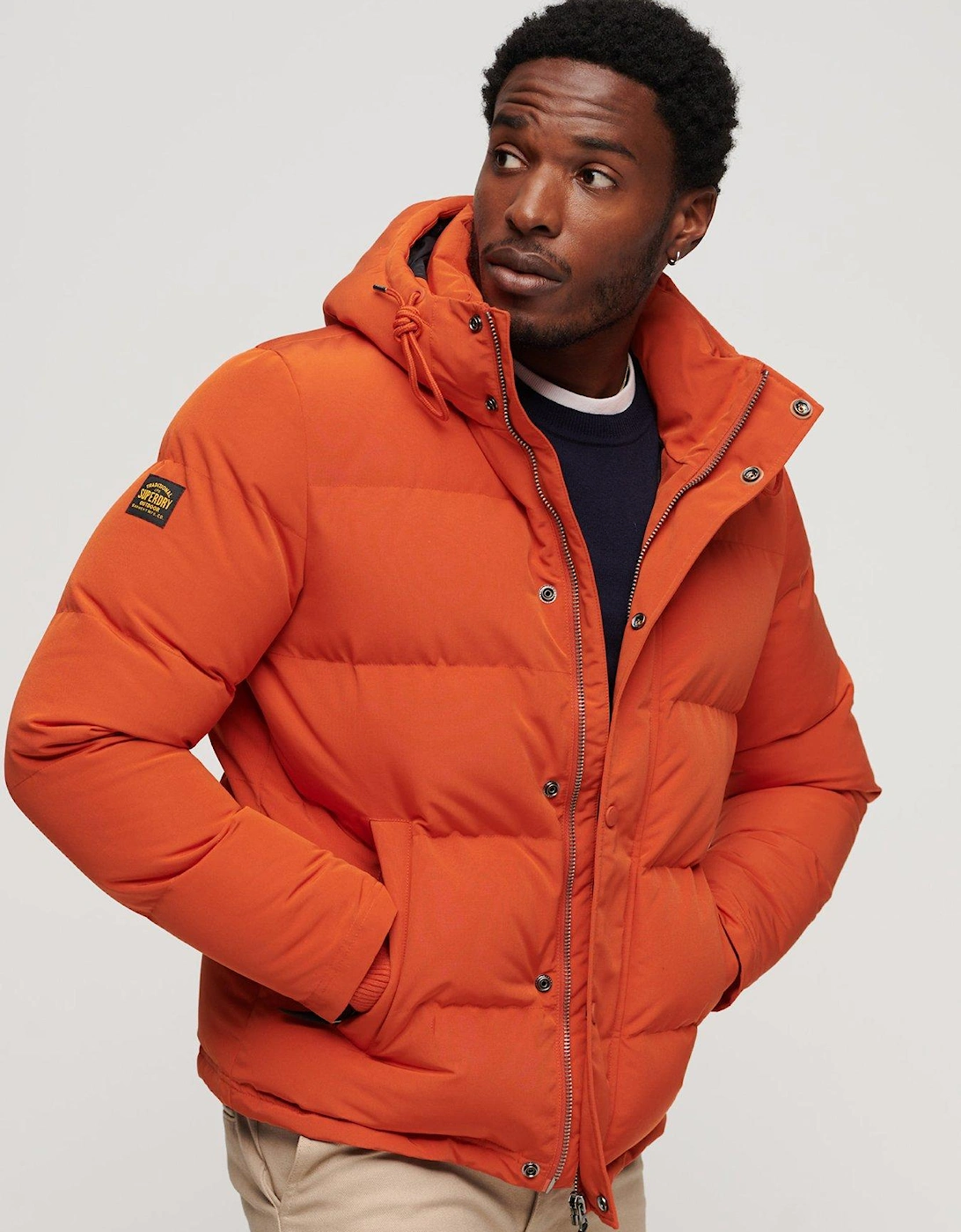 Everest Short Hooded Padded Coat - Orange, 2 of 1