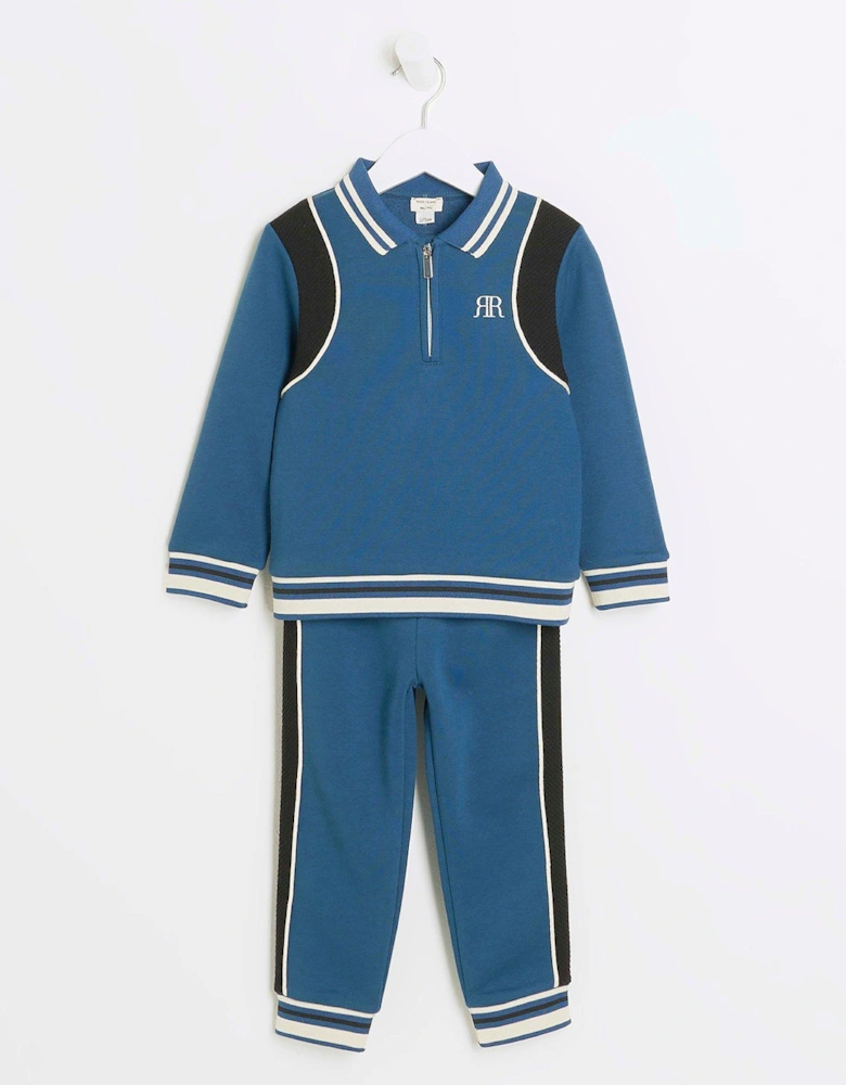 Mini Mini Boy Sweatshirt And Joggers Set - Navy