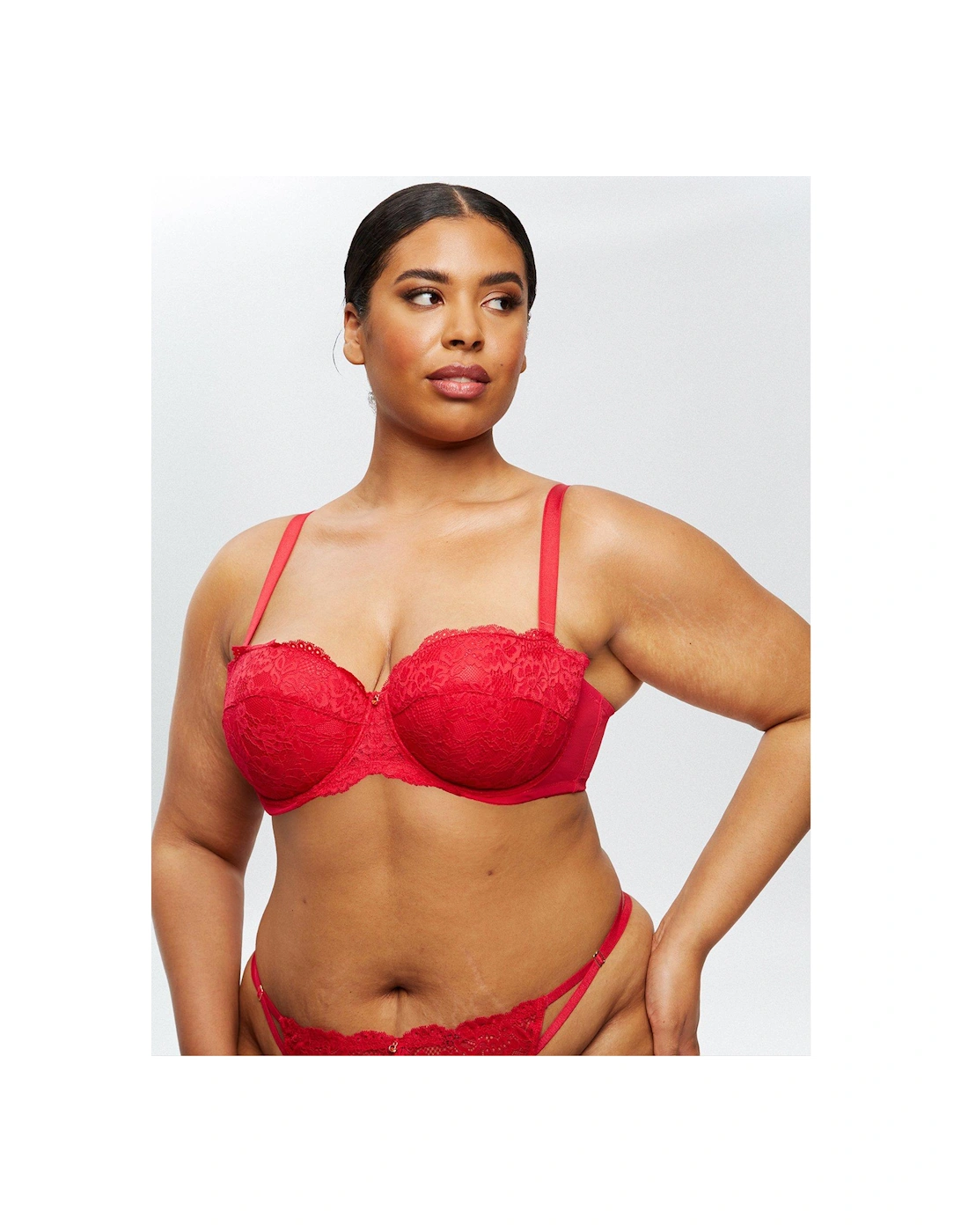 Sexy Lace Planet Padded Balcony Bra - Red 32B-44G, 2 of 1