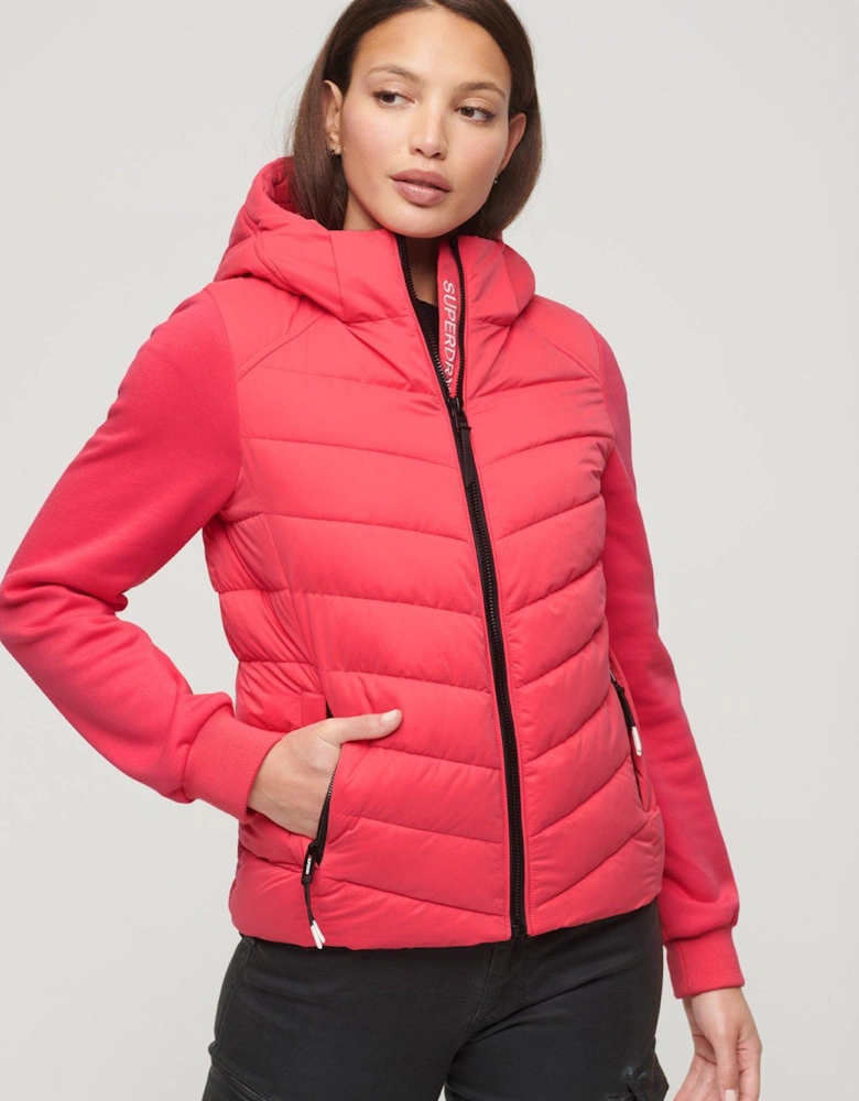 Hooded Storm Hybrid Padded Jacket - Pink