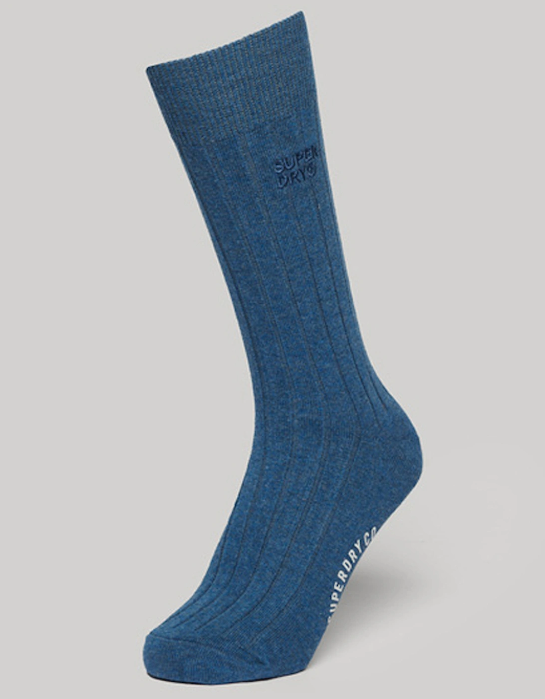 Core Rib Crew Sock 3 Pack Bright Blue Marl