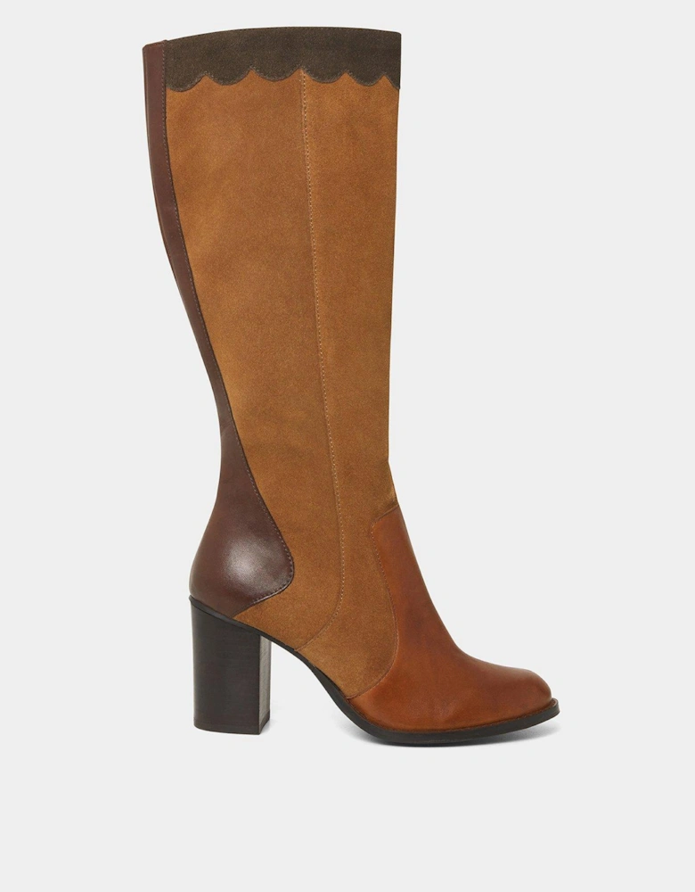 Made You Look Suede Leather Boots - Brown