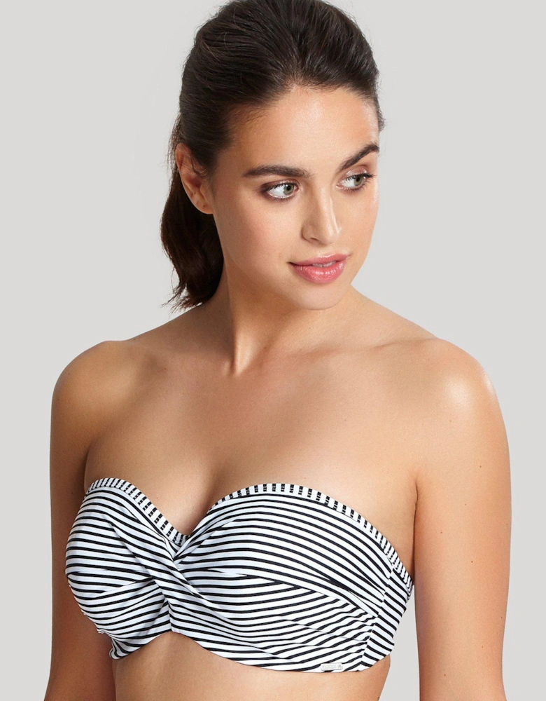 Anya Stripe Bandeau Bikini - Black/White