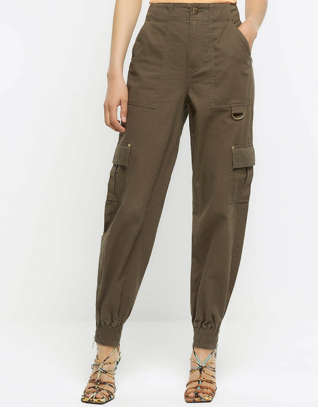 Zip Cuff Cargo Trousers - Khaki, 6 of 5