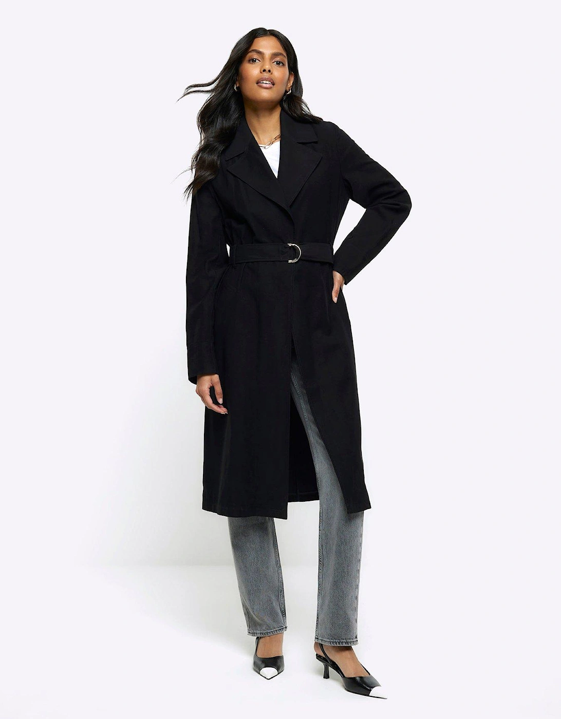 Belted Trench Coat - Black, 6 of 5