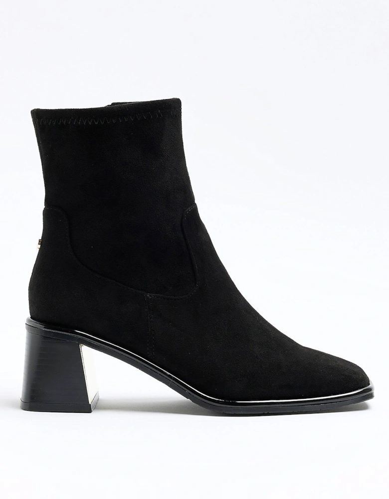 Wide Fit Block Sock Boot - Black