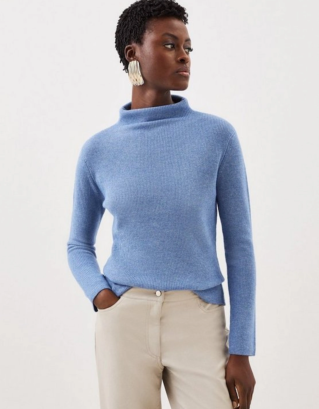 Cashmere Wool Knit Roll Neck Top, 5 of 4