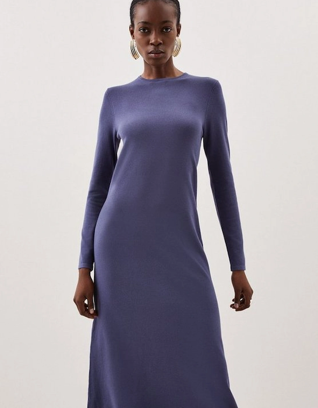 Viscose Blend Knit Midi Dress, 5 of 4