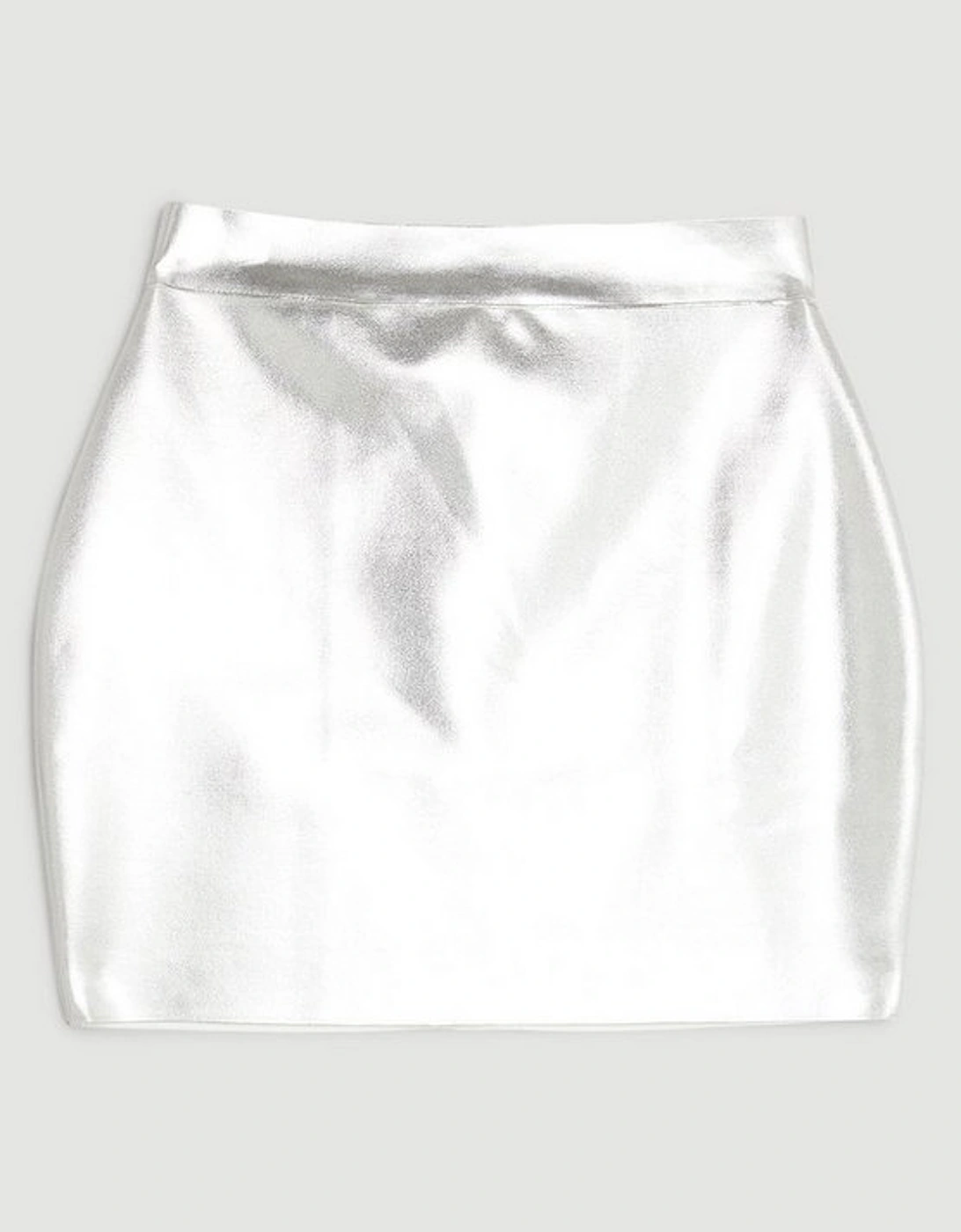 Figure Form Bandage Foiled Knit Mini Skirt