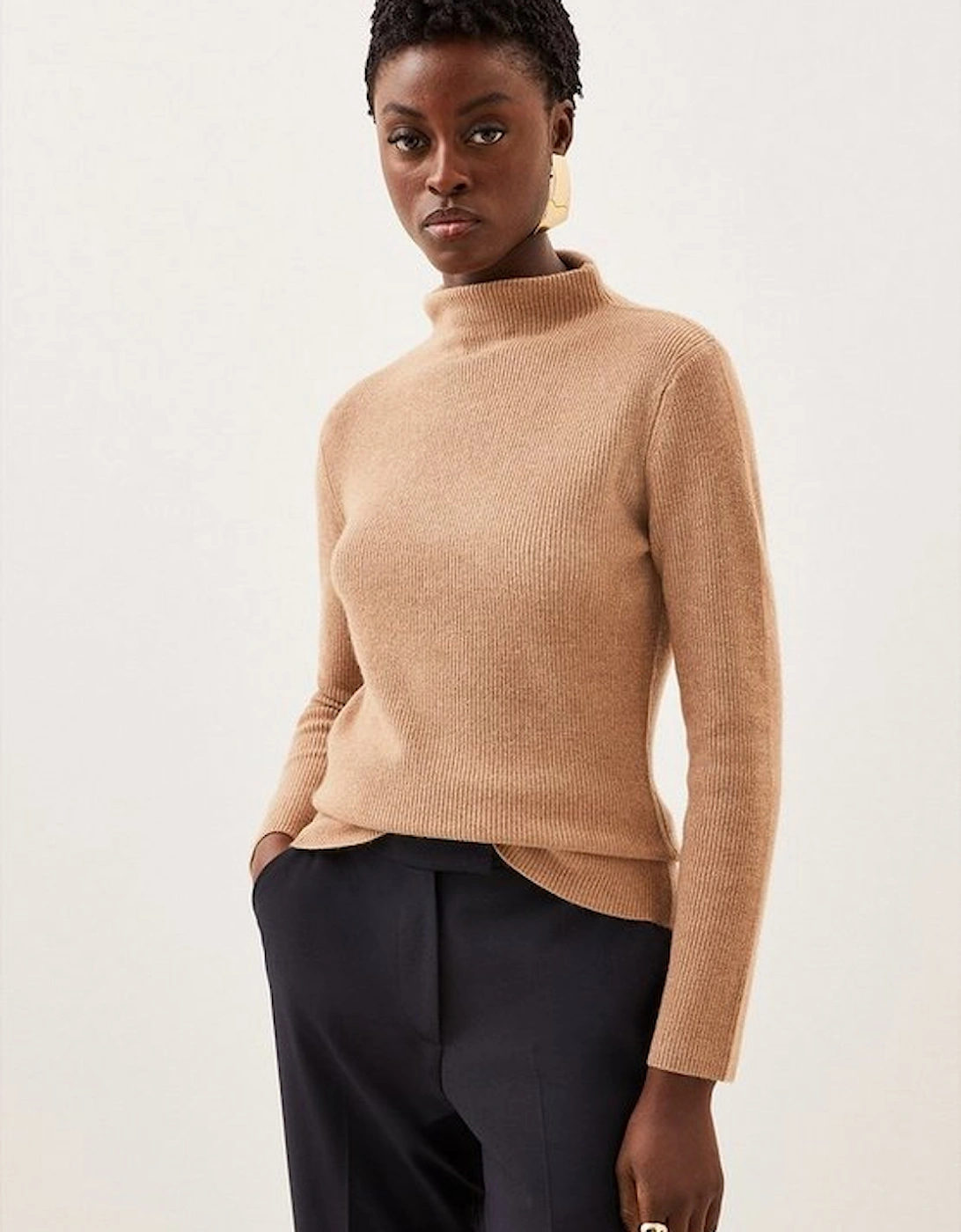 Cashmere Wool Knit Roll Neck Top, 5 of 4