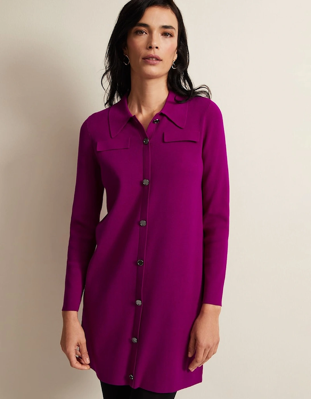 Azealia Fine Knit Collared Tunic Dress, 7 of 6