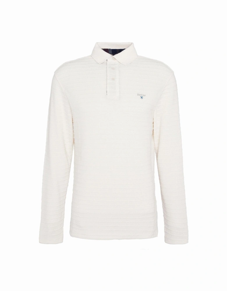 Men's Antique White Long Sleeved Cramlington Polo Shirt