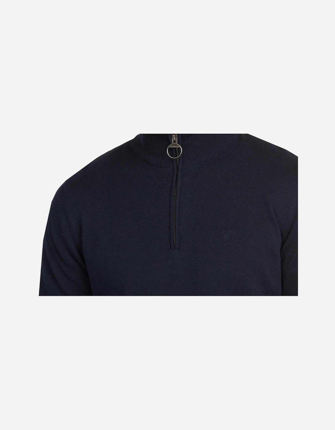 Men's Navy Blue Cotton Half zip Jumper