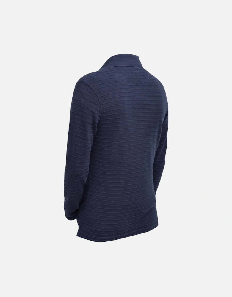 Men's Navy Long Sleeved Cramlington Polo Shirt