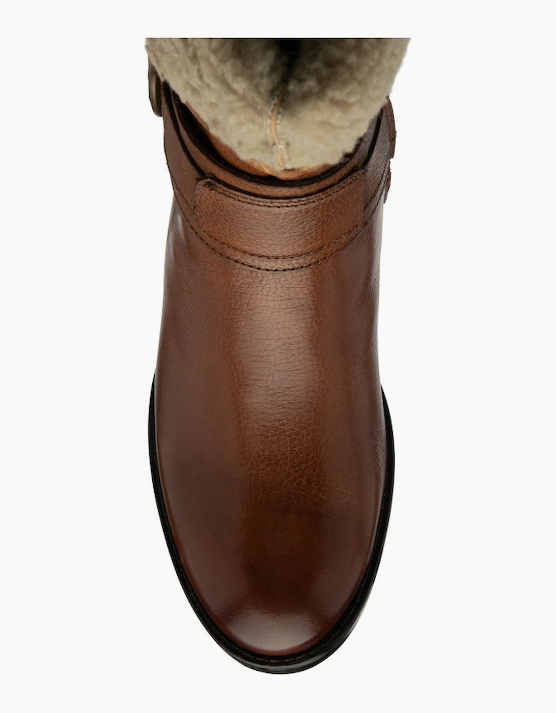Lotus Osmond Women's Leather Mid-Calf Boots with Faux Shearling Collar and 5.5cm Block Heel - Brown Size 7 - Image 3