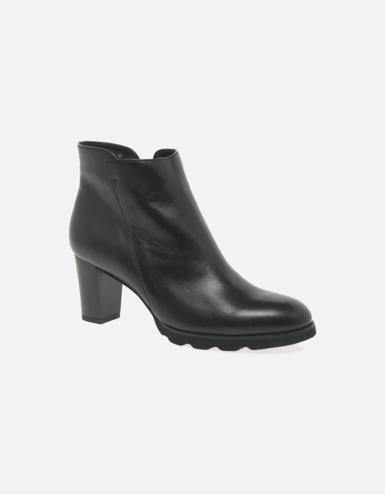 Patricia Womens Black Leather Platform Ankle Boots