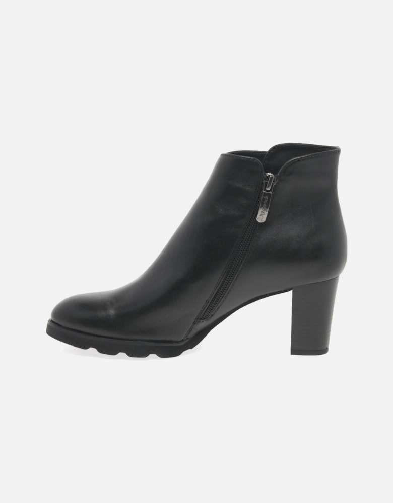 Patricia Womens Black Leather Platform Ankle Boots