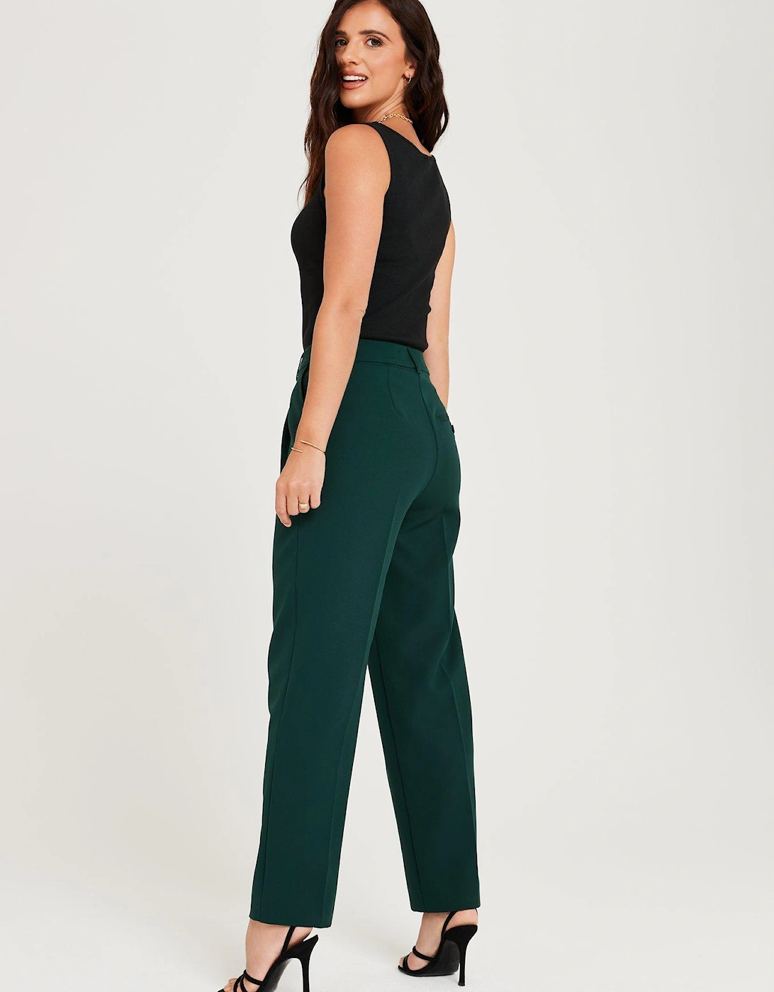 x V by Very Tapered Leg Fashion Trousers - Green