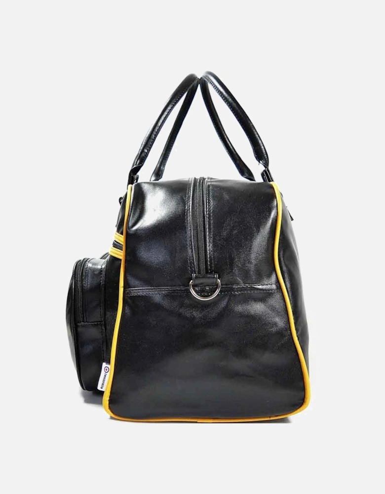 Mens Retro Twin Handle Duffle Bag - Black/Mustard