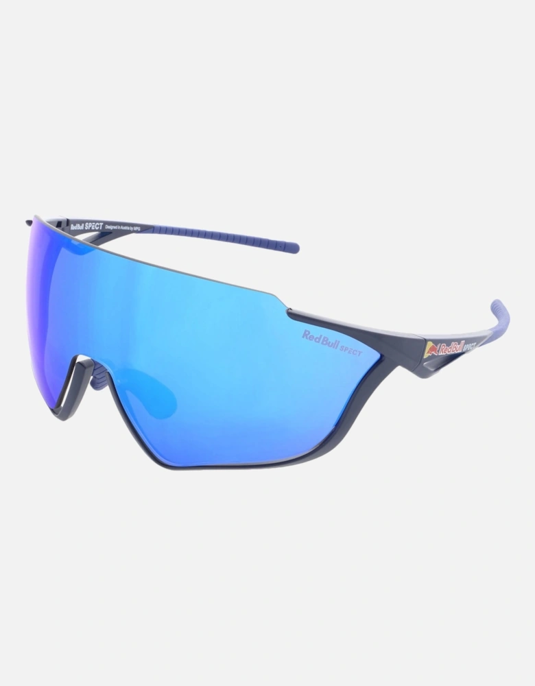 Unisex Pace Smoked Mirror Lense Sunglasses - Matte Blue