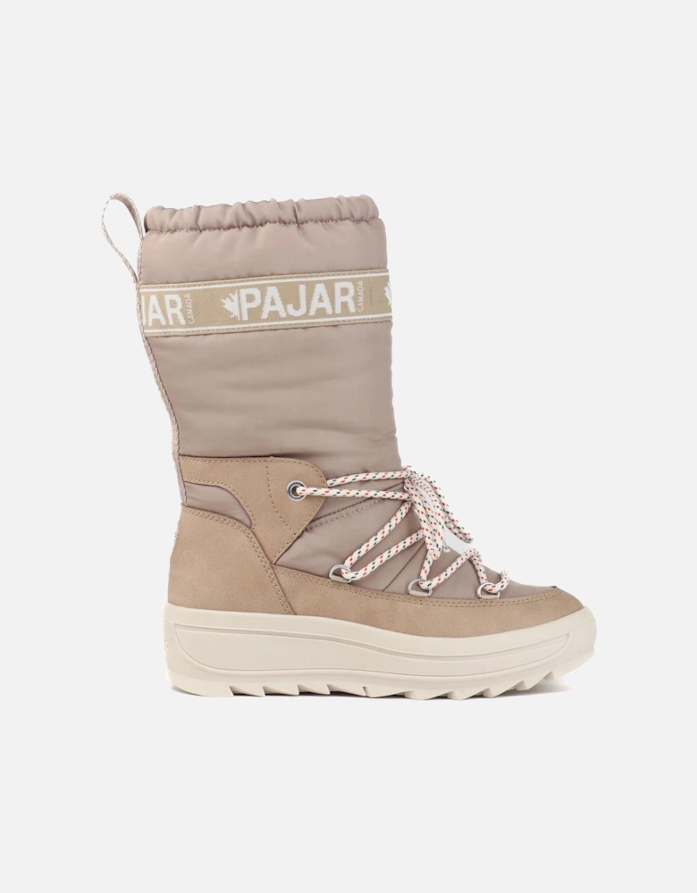 Womens Galaxy High Rise Waterproof Toboggan Snow Boots - Sand