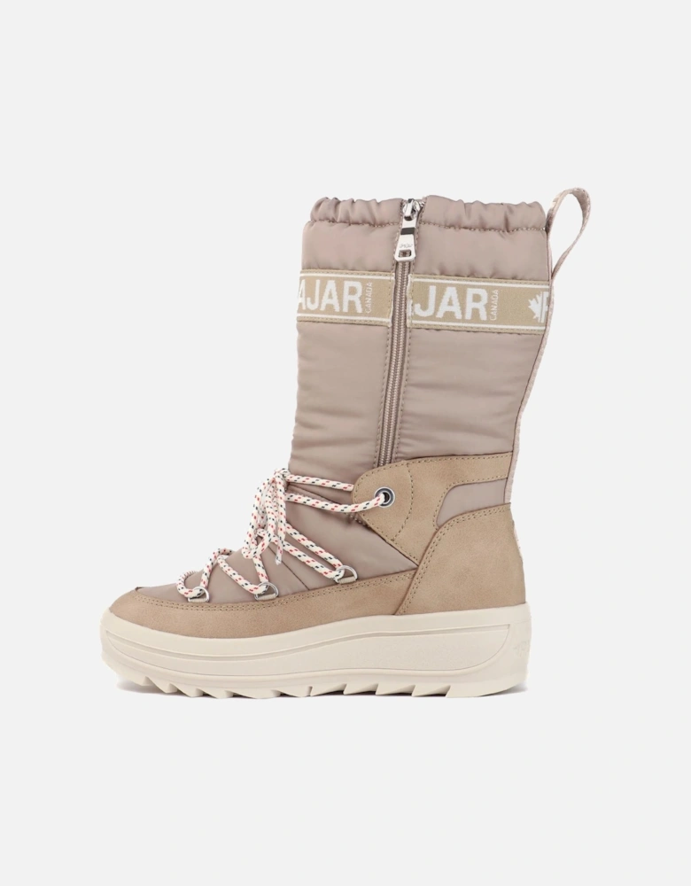 Womens Galaxy High Rise Waterproof Toboggan Snow Boots - Sand