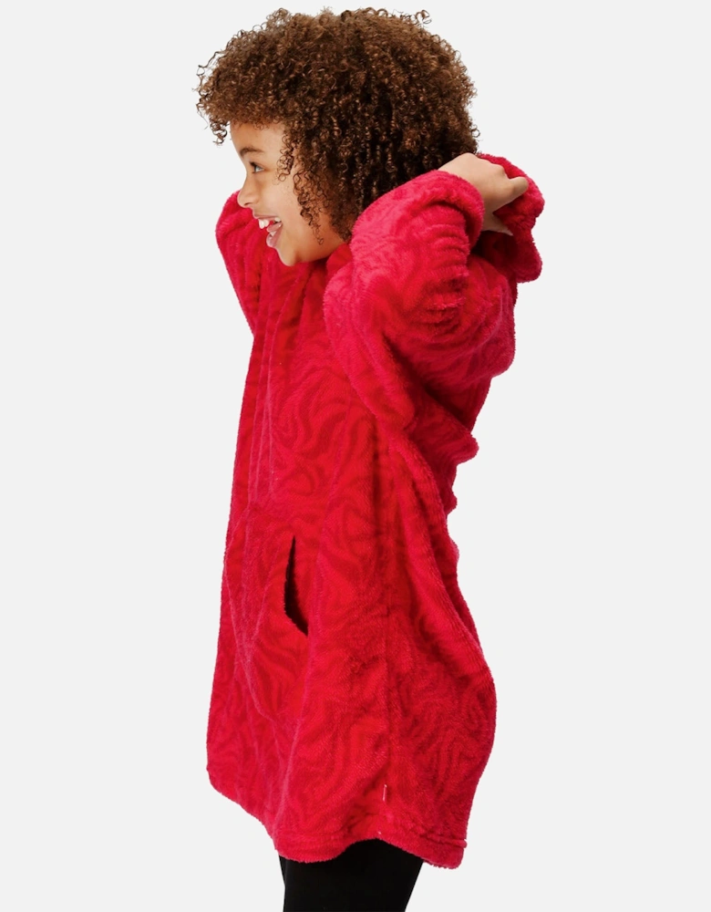 Kids Cosy Borg Fleece Oversized Hoodie Wearable Blanket